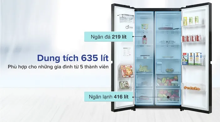 Ngăn lạnh Tủ Lạnh LG Inverter 635 Lít Side by Side GR-D257MC